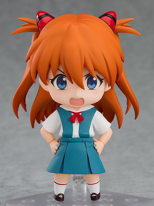 Rebuild of Evangelion Asuka Shikinami Langley Nendoroid figure displaying her angry shouting face plate