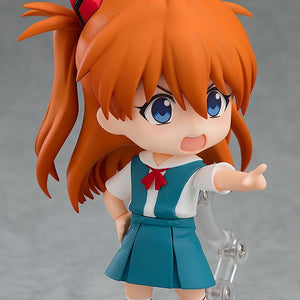 Asuka Shikinami Langley Nendoroid figure with an angry expression pointing her finger forward