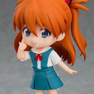 Asuka Shikinami Langley Nendoroid figure featuring her playful face plate pulling her eyelid down and sticking out her tongue