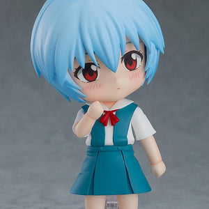 Rebuild of Evangelion Rei Ayanami Nendoroid figure featuring her blushing face plate expression