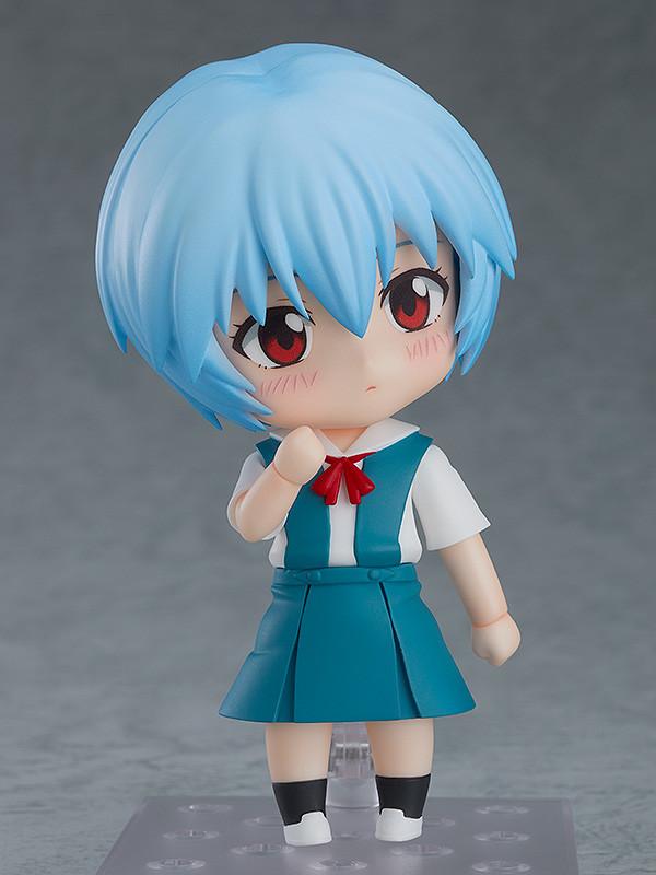 Rebuild of Evangelion Rei Ayanami Nendoroid figure featuring her blushing face plate expression