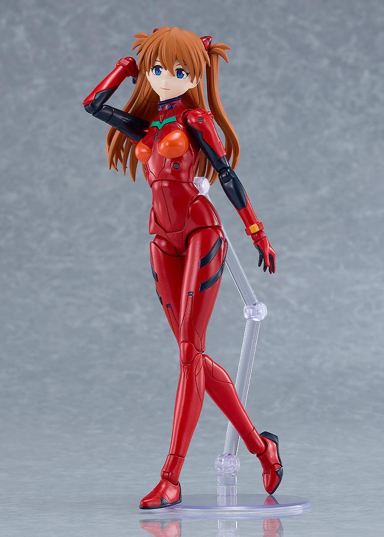 Asuka Shikinami Langley PLAMATEA plastic model kit posed walking while adjusting her hair.
