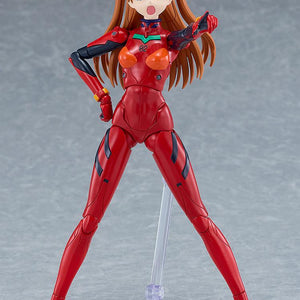 PLAMATEA Asuka Shikinami Langley model kit figure pointing forward with shouting face plate.