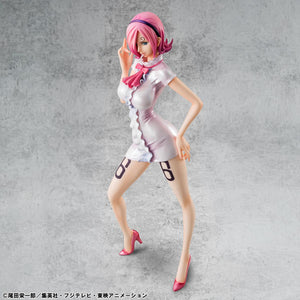 High-angle display of the Reiju Vinsmoke Portrait of Pirates figure emphasizing her composed facial expression.