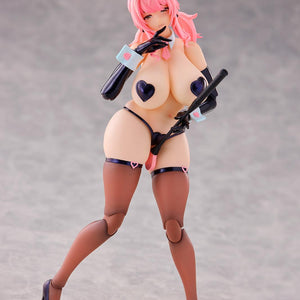1/12 scale Nicole action figure featuring a playful facial expression and articulated posing with heart-themed accessories.