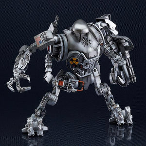 The RoboCain model kit in a dynamic wide-legged stance with all secondary arms fully articulated.