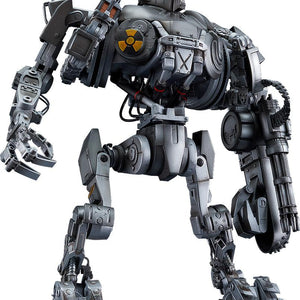 Full front view of the 22cm MODEROID RoboCain action figure showing its massive mechanical frame and multiple weapon arms.
