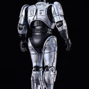 Rear view of the RoboCop model kit highlighting the mechanical armor plating and silver runner colors.