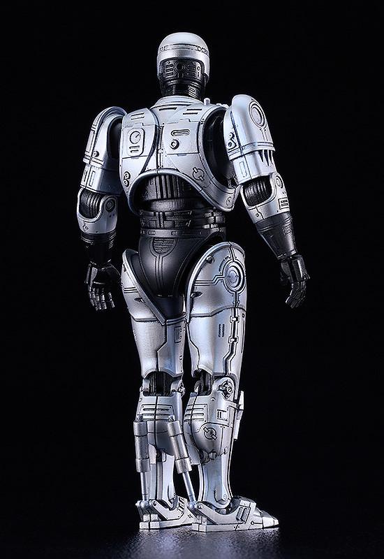 Rear view of the RoboCop model kit highlighting the mechanical armor plating and silver runner colors.