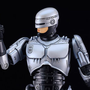 Detailed close-up of the RoboCop figure using the interchangeable data spike hand accessory.