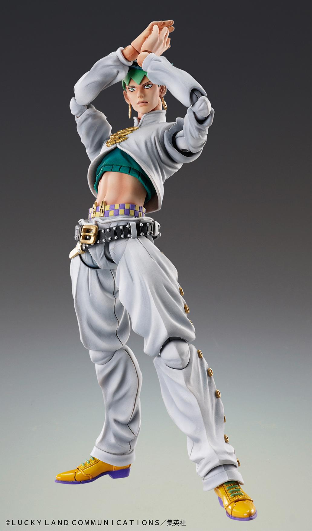 Reissue version of the Rohan Kishibe Chozokado figure posing with hands in front of his head.