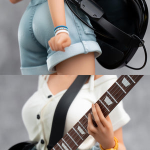 Macro detail of Rupa's hand on the bass guitar fretboard and the wireless transmitter on the strap.