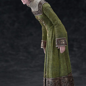 Side profile of the Rya Elden Ring figure capturing her characteristic hunched posture and dress details.