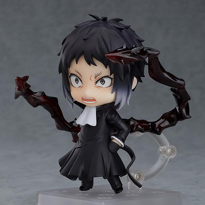 Akutagawa Nendoroid with a bloodcurdling combat face plate and Rashomon Black Beast ability effect parts.