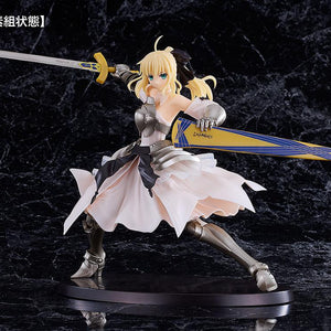 Front view of the Saber Lily plastic model kit shown as an unpainted straight build without extra decals or paint applied.