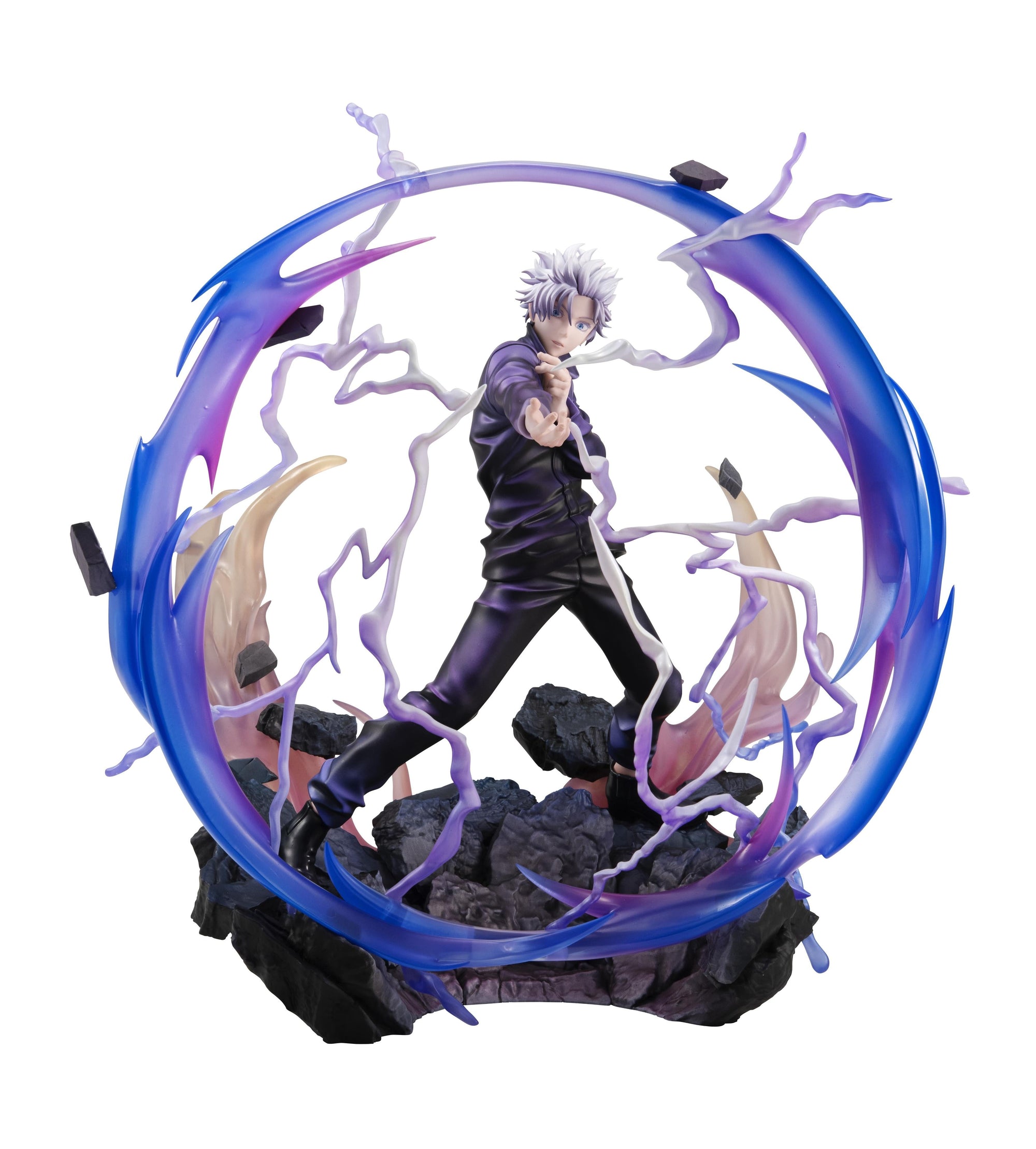 Satoru Gojo DX figure from Jujutsu Kaisen performing the Hollow Technique: Purple with massive energy effect parts.