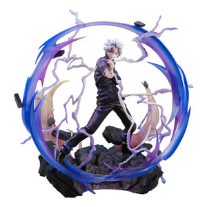 Satoru Gojo DX figure from Jujutsu Kaisen performing the Hollow Technique: Purple with massive energy effect parts.