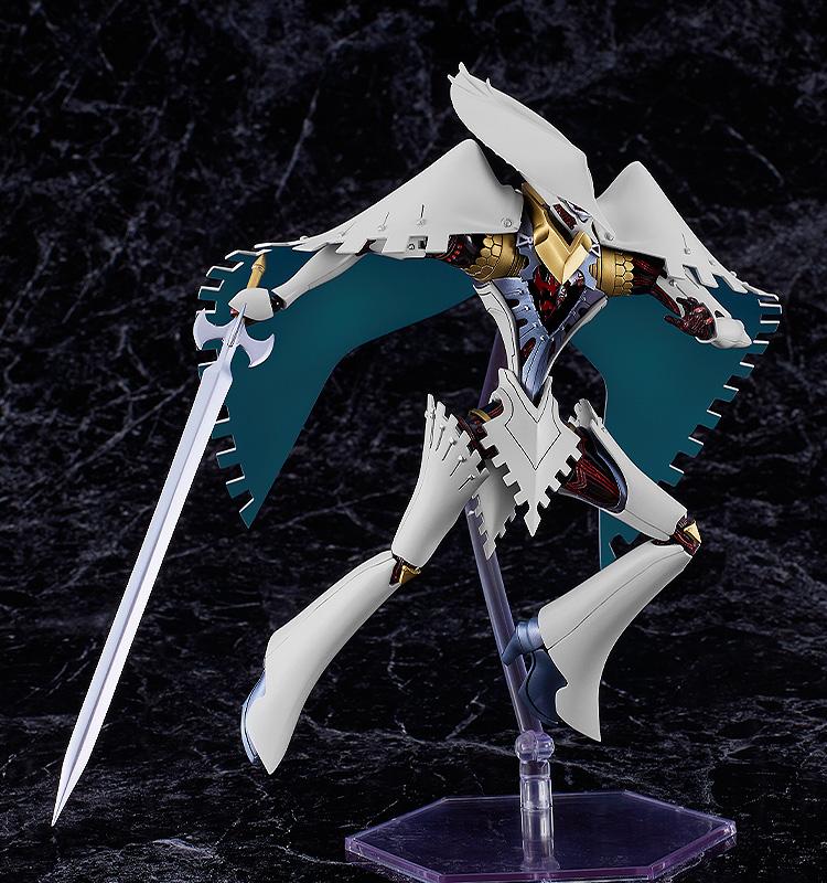 A dynamic mid-action pose of the Seeker model kit showing the high articulation of the PLAMATEA series.