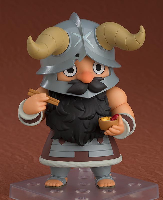 Senshi Nendoroid using chopsticks and holding a small soup bowl of monster cuisine from the dungeon.
