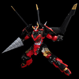 Fully equipped Sentinel PLAIOBOT Gurren Lagann featuring wide Crimson Wings and right arm Giga Drill in a wide power stance.