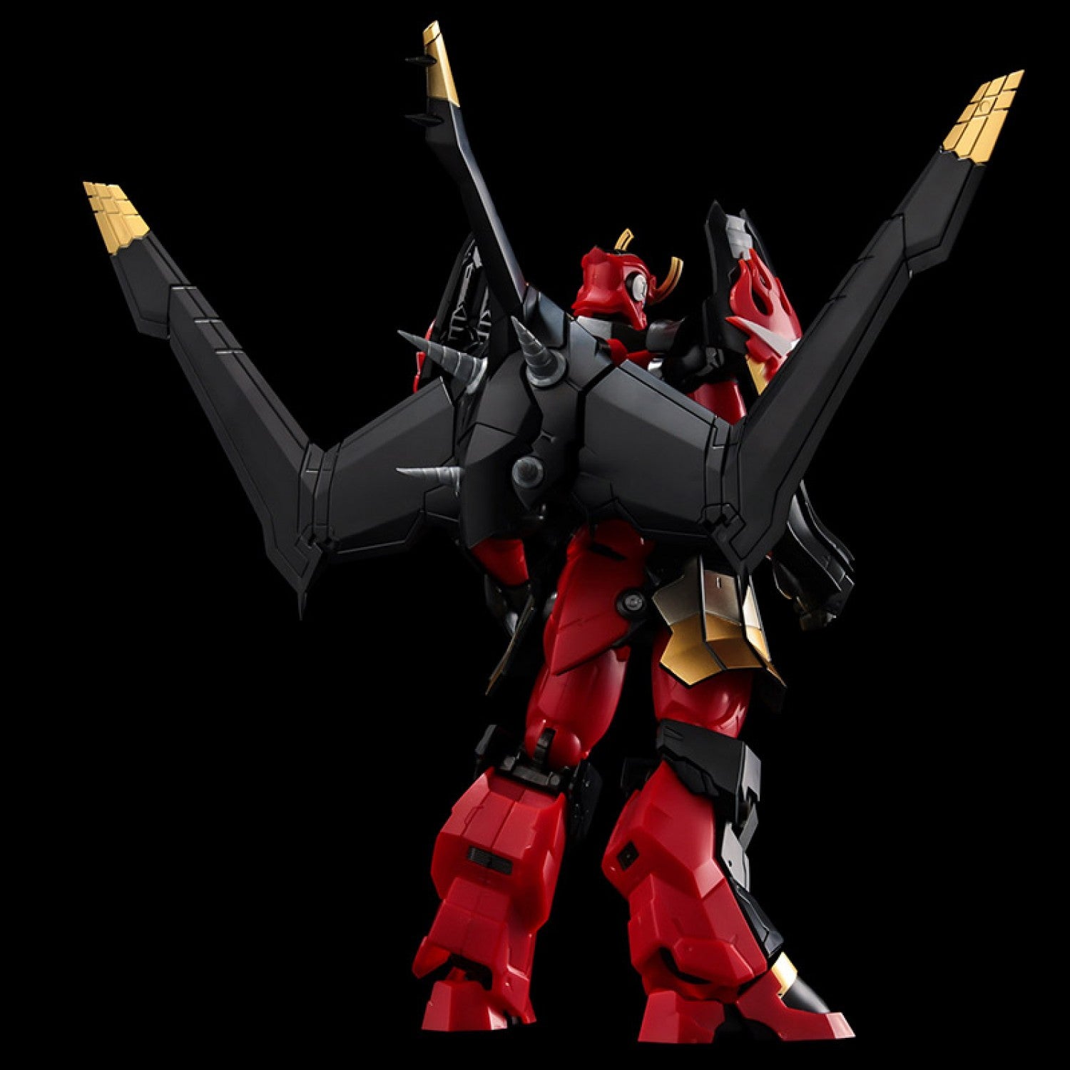 Rear back view of the Sentinel PLAIOBOT Gurren Lagann model kit showing spine armor detailing and wing pack assembly.