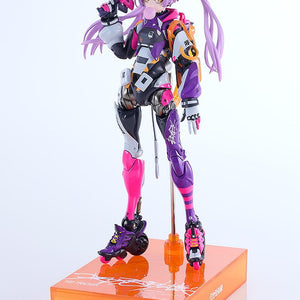 Full front view of the Motored Cyborg Runner SSX-155C Pop Tracker figure holding a megaphone with a bubble gum face plate.