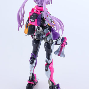 Full rear view of the Shojo-Hatsudoki Motored Cyborg Runner Pop Tracker figure displaying mechanical die-cast leg joints and twin tails.