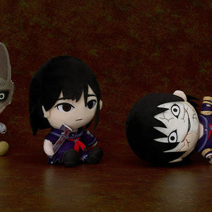 Ayakakashi plushie displayed horizontally alongside Fox Mask and Hinako Shimizu plushies from the Silent Hill f collection.