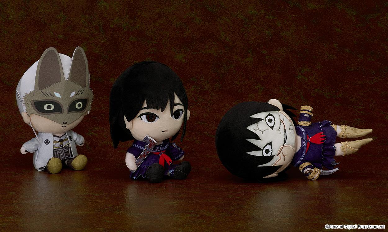 Silent Hill f plushie group display including the Fox Mask and Hinako Shimizu characters.