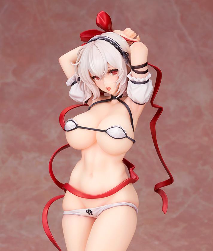 Close-up of the Pose B face part with an open mouth and blushing cheeks, based on the dakimakura reverse side.