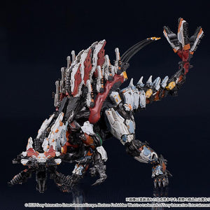 Full body shot of the Slaughterspine model kit by Good Smile Company, showcasing the articulated swinging motion of the neck and long tail.