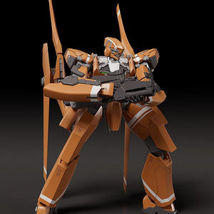 The MODEROID Sleipnir holding its submachine gun in a combat-ready stance, showcasing joint articulation.