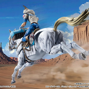 Rear action shot of Slow Dancer jumping through a desert canyon, showcasing the movement of the articulated legs.