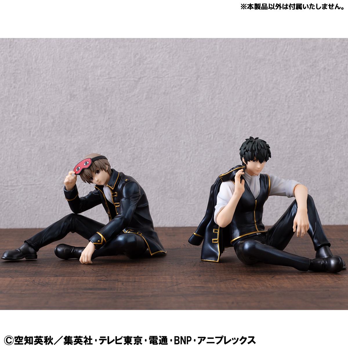 Sogo Okita palm-size figure displayed next to the Toshiro Hijikata figure (sold separately) in a lounging setup.