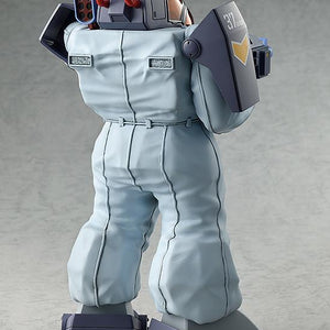 Rear view of the Max Factory Soltic HT128 Big Foot showing the detailed texture of the Cold Shield suit and back mechanical parts.