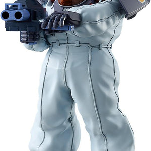 Full body front view of the 1/72 scale Soltic HT128 Big Foot model kit wearing its iconic snow camouflage Cold Shield fabric suit.