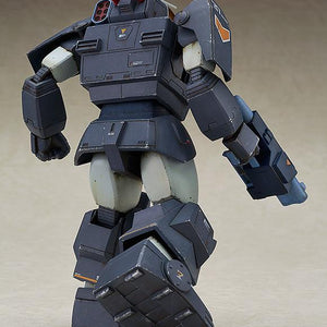 Back view of the weathered Soltic HT128 model kit highlighting realistic battle damage and exhaust ports.