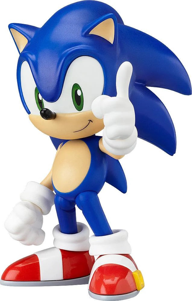 Main image of the Sonic the Hedgehog Nendoroid figure by Good Smile Company, posed giving a thumbs up.