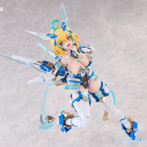 High-angle aerial dive pose of Sophia F. Shirring action figure with smiling face plate.