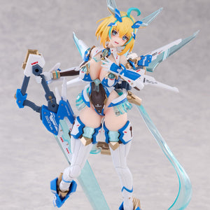 Ground combat stance of Sophia F. Shirring figure holding Overplay Blade with flight wings displayed.