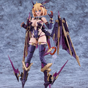 Studio shot of the figure standing in a dynamic 'vampire attack' pose against a grey background, showing the complex leg armor details.