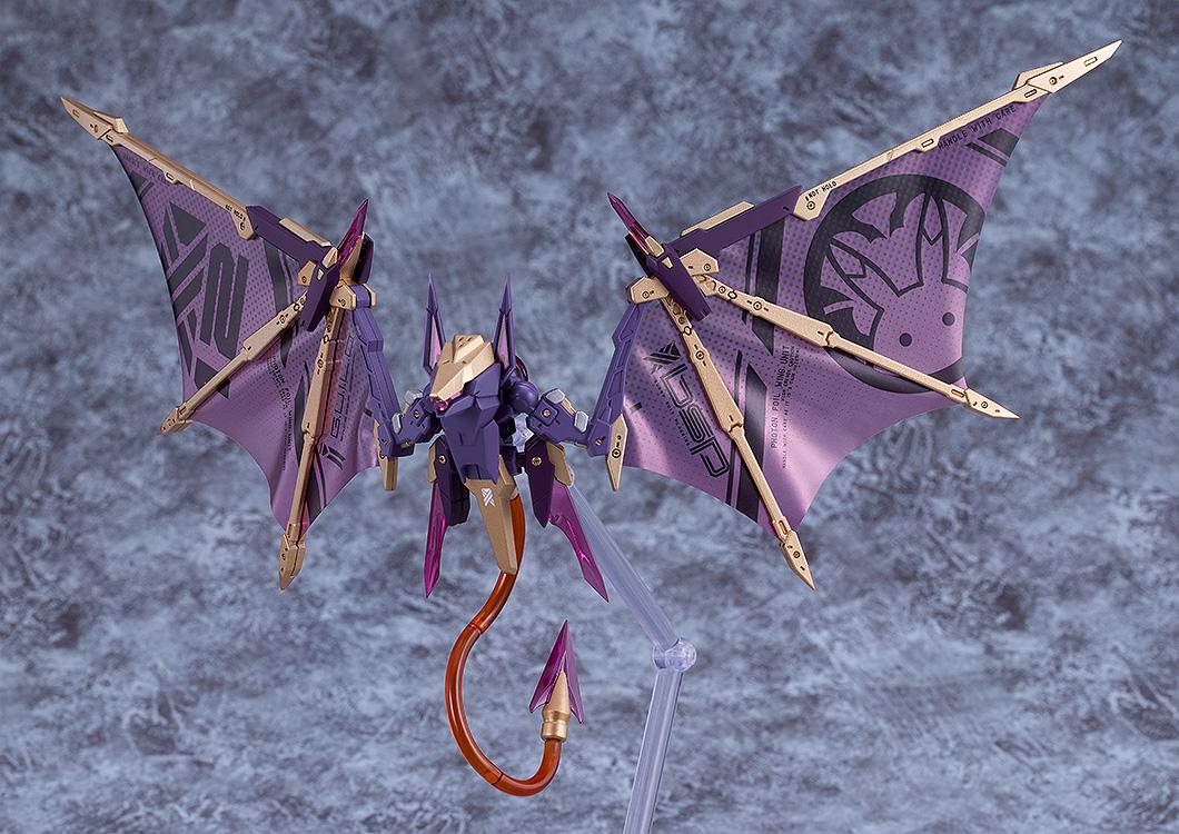 Detailed shot of the standalone purple mechanical wing drones from the Sophia F. Shirring Vampire Ver. Flight Unit.