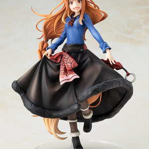 Full front studio view of the KD Colle Holo figure standing on a clear circular base with wolf ears and tail exposed.