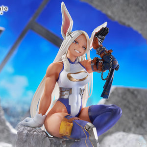 Horizontal promotional banner displaying the Spiritale Mirko figure in an outdoor ruined battlefield setting.