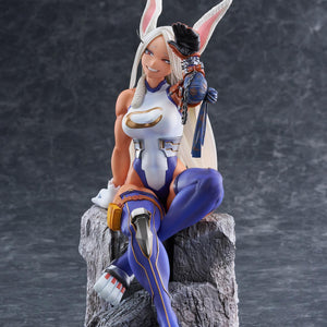 Centered full-body view of the Spiritale Mirko figure showcasing her hero suit, armor, and white rabbit ears.