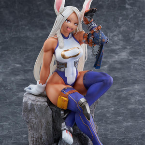 Full-figure studio view of Mirko displayed with the interchangeable playful tongue-out face plate.