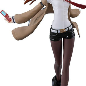 Isolated full-body product view of the assembled Steins Gate Reincarnation Kurisu Makise model kit on a transparent background.