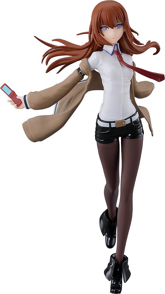 Isolated full-body product view of the assembled Steins Gate Reincarnation Kurisu Makise model kit on a transparent background.
