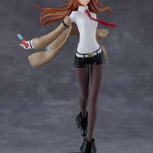 Front view of the out-of-the-box unpainted snap-fit build for the Kurisu Makise plastic model kit.