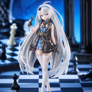 Stella Sora Tyrant 1/7 scale figure showcased on a black and white chessboard studio environment with chess pieces.